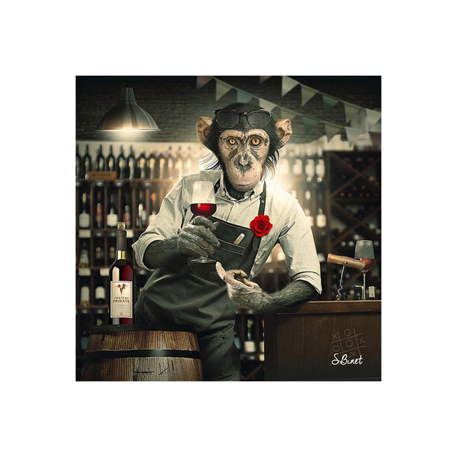 Tableau BINET SINGE CAVISTE coloris noir