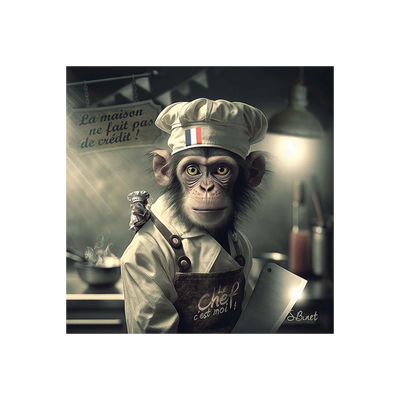 Tableau Binet singe-cuisto Noir