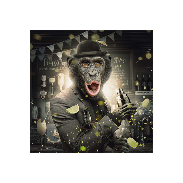 Tableau BINET SINGE BAR coloris noir