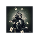 Tableau Binet singe pocker Noir
