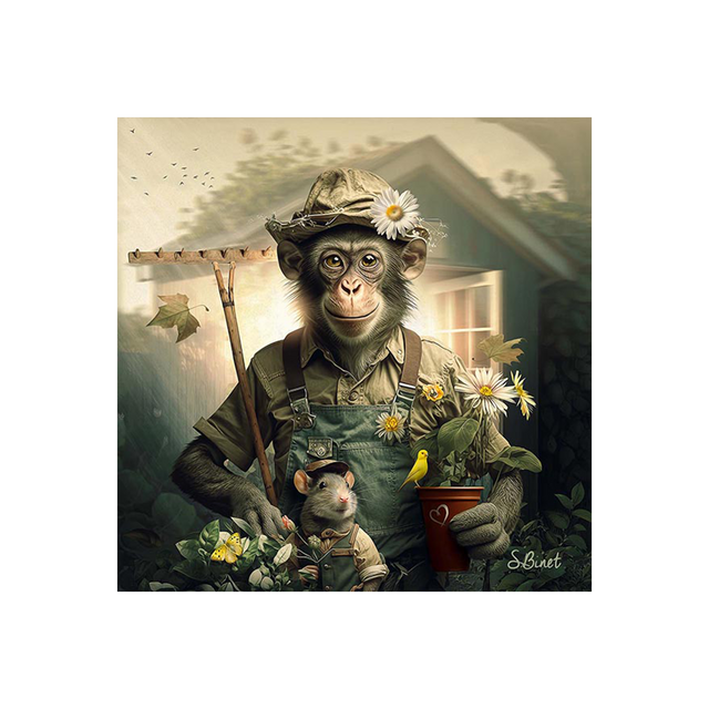 Tableau BINET SINGE-JARDINIER coloris noir