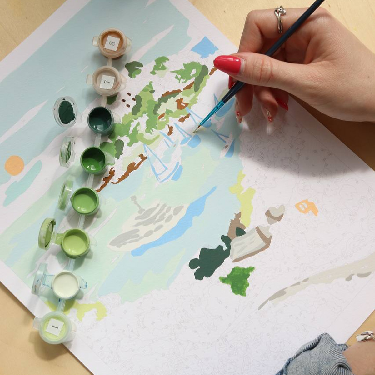 LA PETITE ÉPICERIE Peinture par numéros Balade dans les calanques Vert