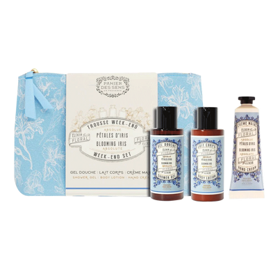 PANIER DES SENS Coffret cosmétique Trousse week-end pétales d'iris Bleu Iris 170ML