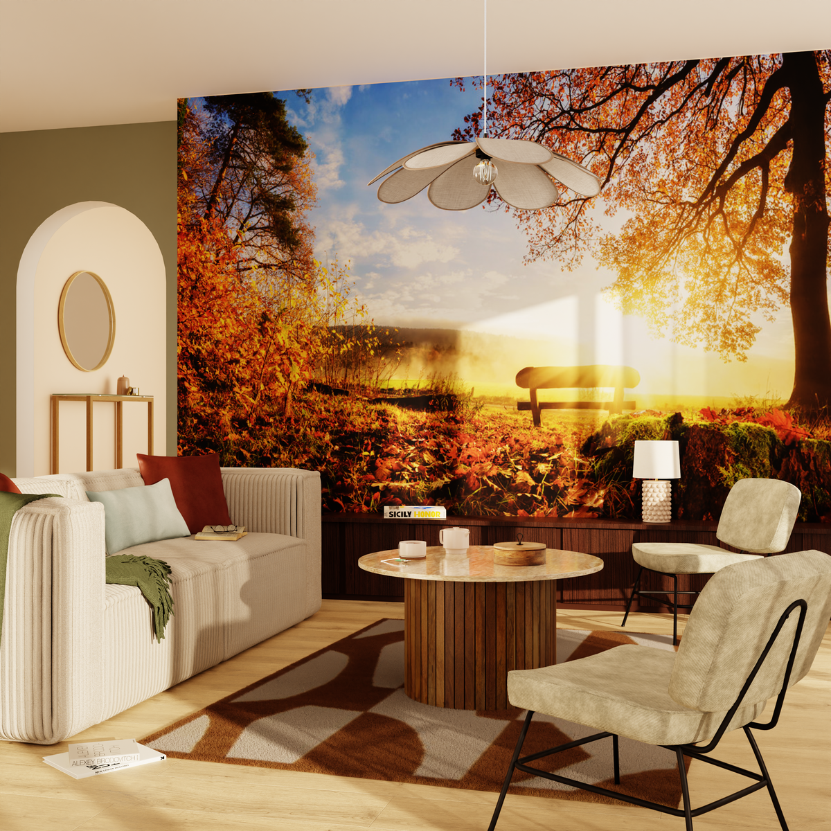 Papier peint panoramique XL Autumn Été indien Satiné