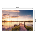 Papier peint panoramique XL Manaa Bleu ciel et jaune rosé Satiné