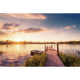 Papier peint panoramique XL Manaa Bleu ciel et jaune rosé Satiné