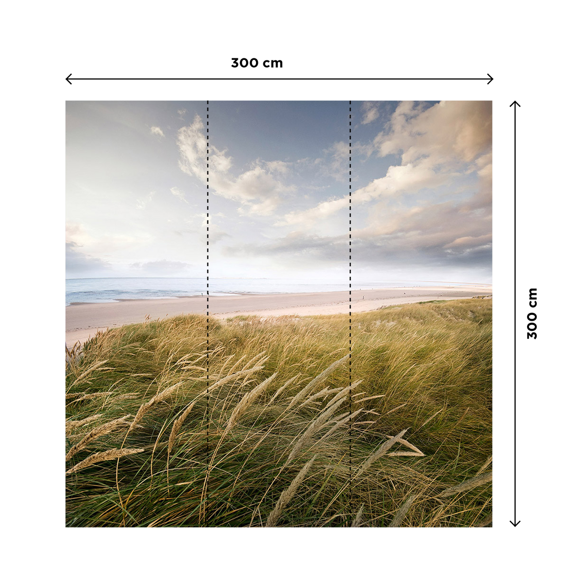 Papier peint panoramique XL Joly Bleu ciel et sable Satiné