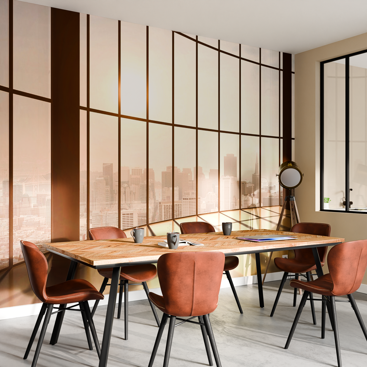 Papier peint panoramique XL City view Sepia Satiné