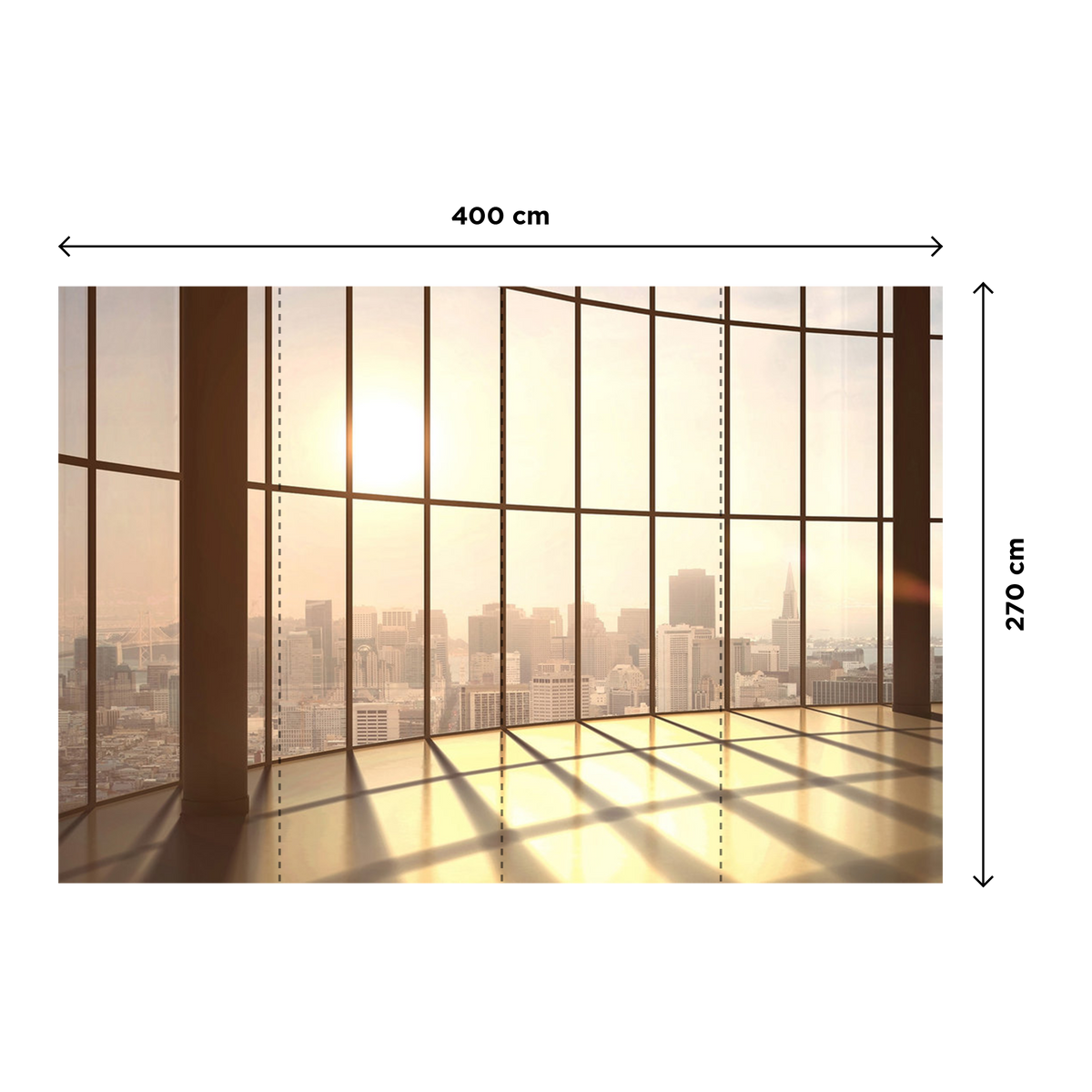 Papier peint panoramique XL City view Sepia Satiné