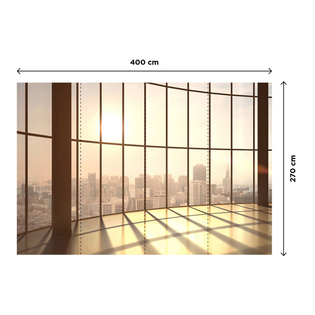 Papier peint panoramique XL CITY VIEW 400 x 270 cm sépia