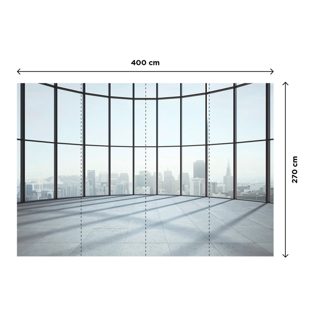 Papier peint panoramique XL CITY VIEW 400 x 270 cm bleu ciel