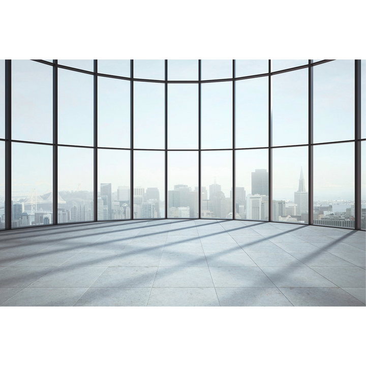 Papier peint panoramique XL City view Bleu ciel Satiné