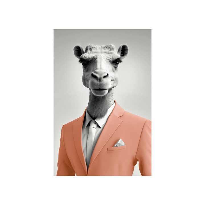 Tableau en verre Chameau humain Gris