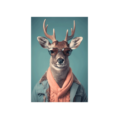 Tableau en verre Cerf color Vert