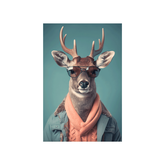 Tableau en verre CERF COLOR coloris vert