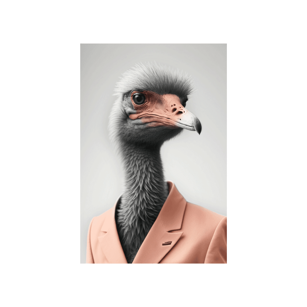 Tableau en verre Autruche chic Gris