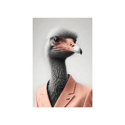 Tableau en verre Autruche chic Gris