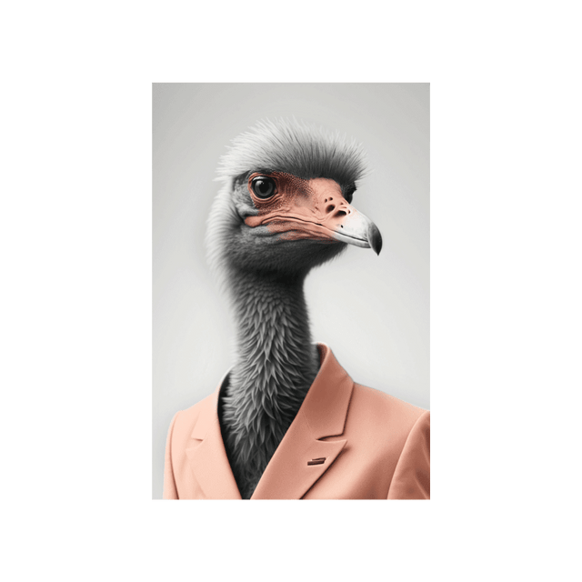 Tableau en verre AUTRUCHE CHIC coloris gris