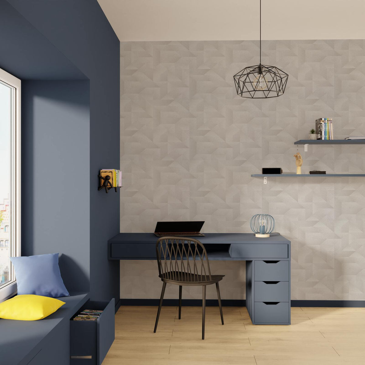 Papier peint intissé Zakary Blanc