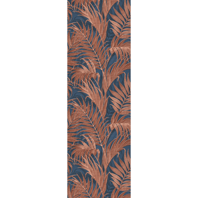 Papier peint intissé Gracie Bleu nuit et rouge cuivré