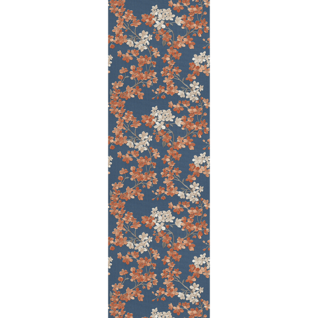 Papier peint intissé LYSIA coloris bleu foncé et rouge