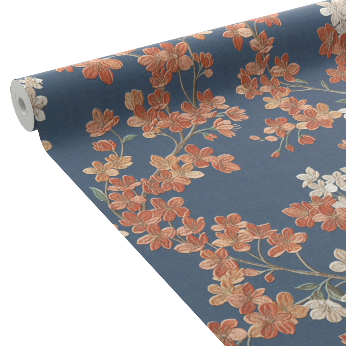 Papier peint intissé Lysia Bleu foncé et rouge