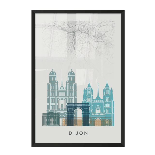 4MURS Image encadrée MAP DIJON 40 x 60 cm
