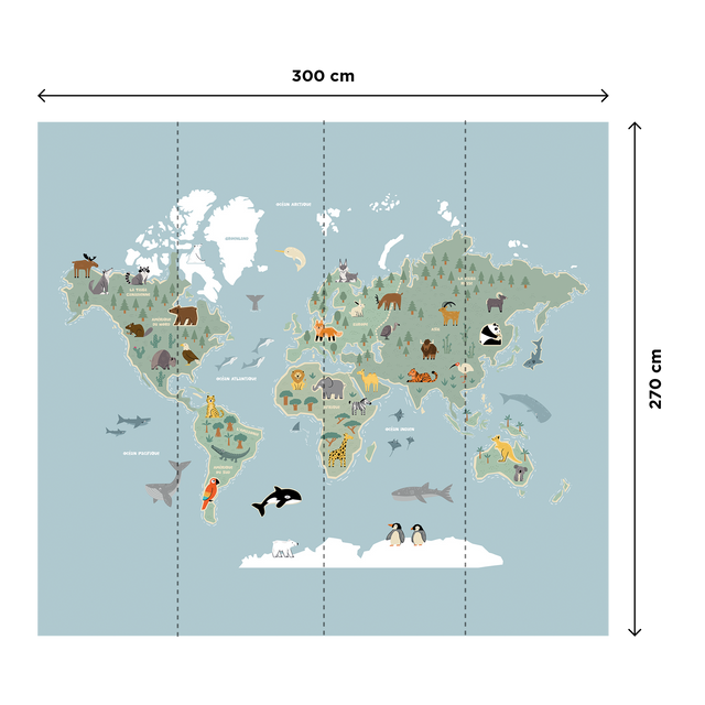Papier peint panoramique XL AROUND THE WORLD XL 300 x 270 cm