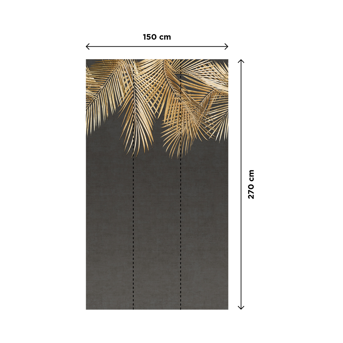 4MURS Papier peint panoramique L Palmessa Noir et or Mat