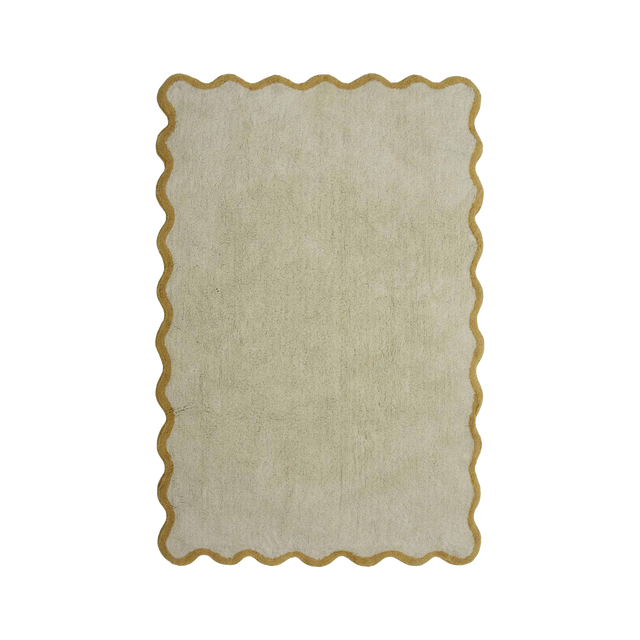 Tapis BLOOM coloris ivoire/moutarde 120 x 170 cm