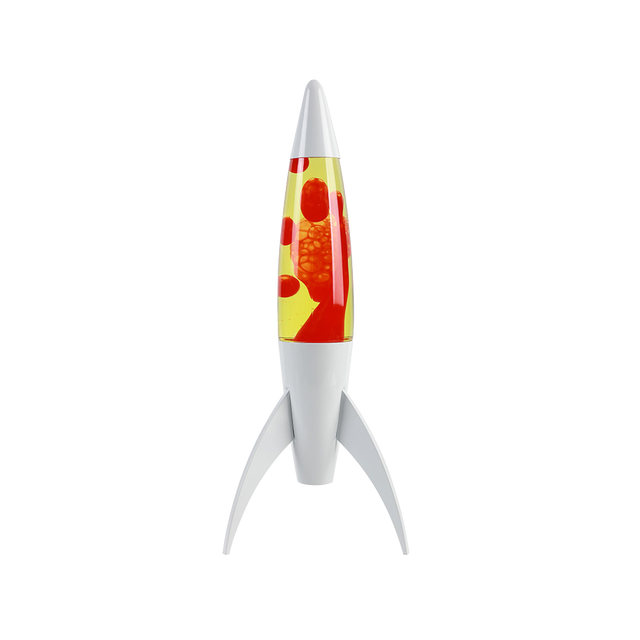 I-TOTAL Lampe à lave FUSÉE coloris blanc 44 x 16 cm