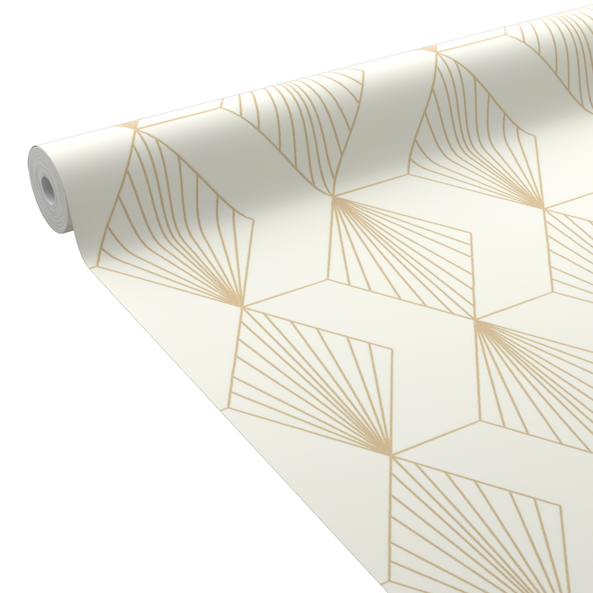 Papier peint intissé pré-encollé Oriane Blanc et doré