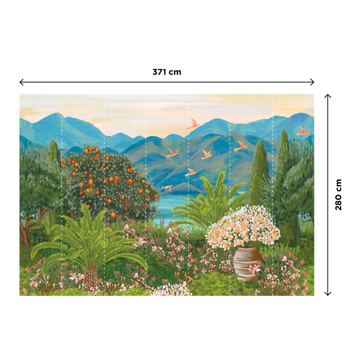 4MURS Papier peint panoramique XL Bellagio Multicolore Satiné