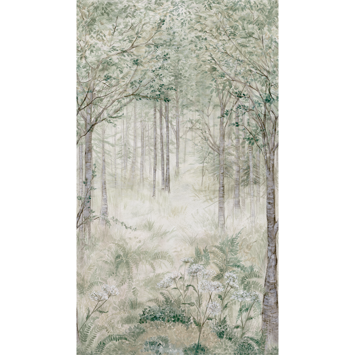 4MURS Papier peint panoramique L Forelia Nuances de vert Satiné
