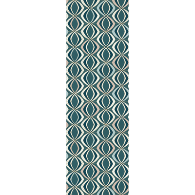 Papier peint intissé Judith Bleu paon et doré