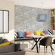 ELLE DECORATION Papier peint intissé Dwen Blanc et argenté
