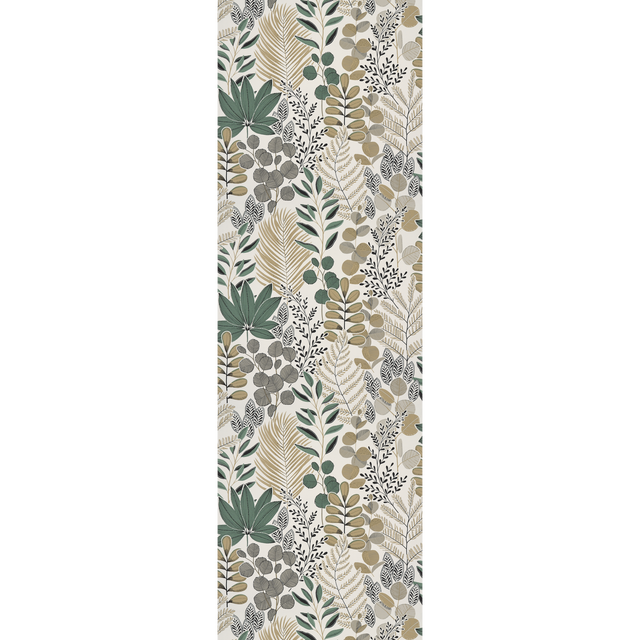 Papier peint intissé JOHANNA coloris jaune d'or et vert