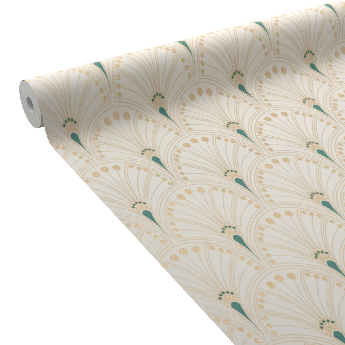 Papier peint intissé Assiah Blanc et doré