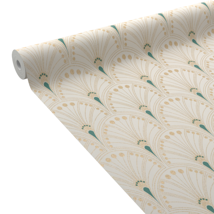 Papier peint intissé Assiah Blanc et doré