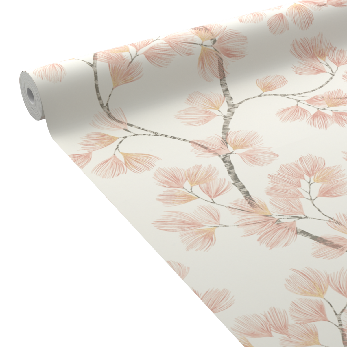 Papier peint intissé Albizia Rose poudré