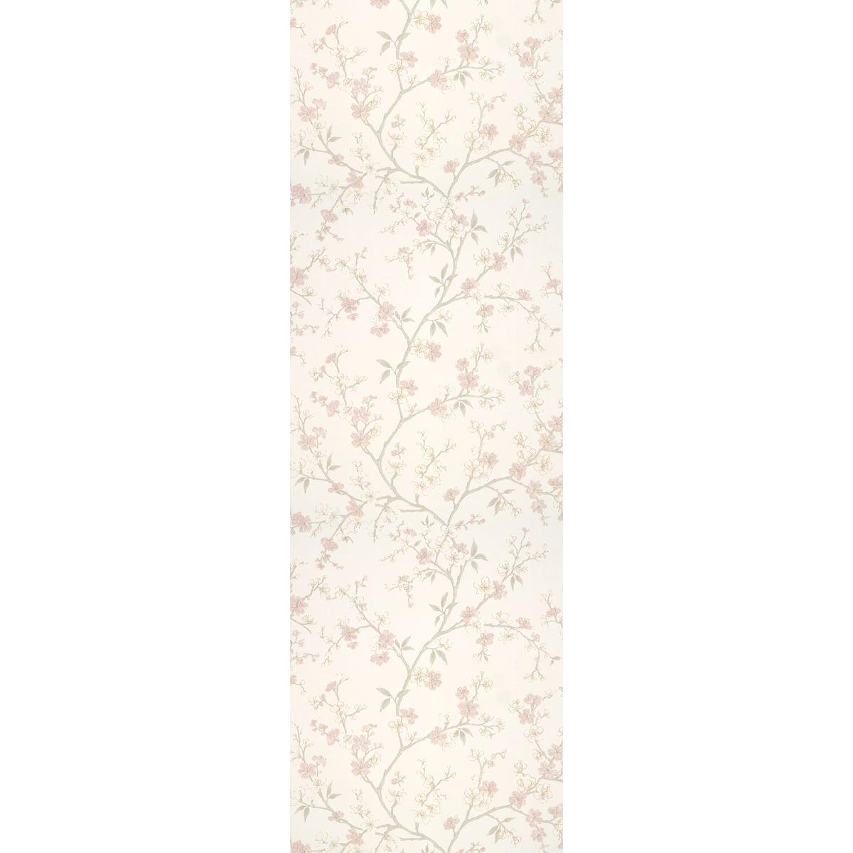 Papier peint intissé Cherry blossom Blanc cassé et rose