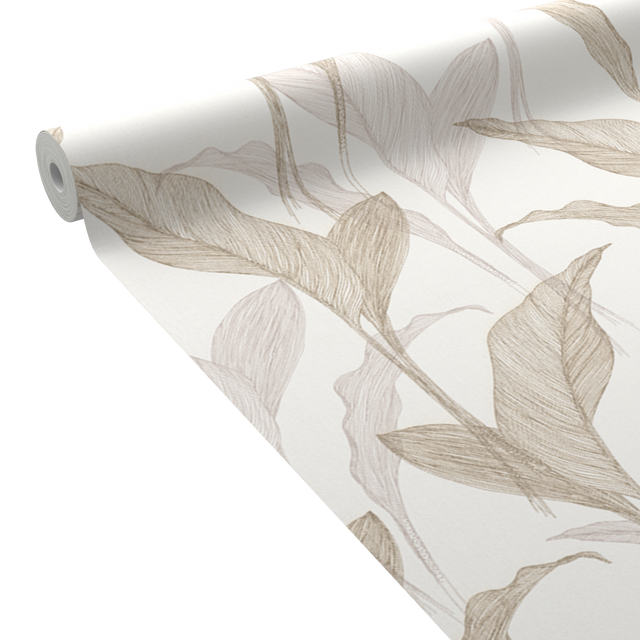 ELLE DECORATION Papier peint intissé MARJORY blanc et doré