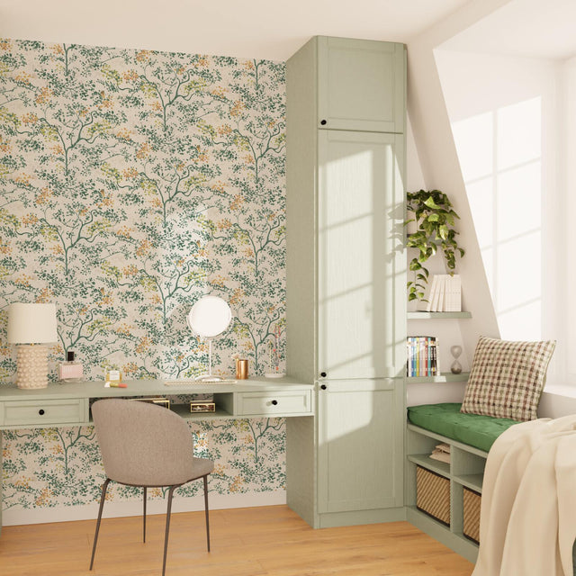 Papier peint intissé AMAYA coloris vert anglais