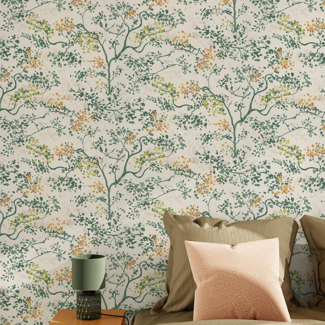 Papier peint intissé AMAYA coloris vert anglais