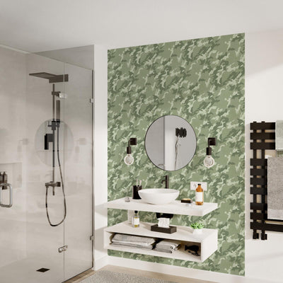 Papier peint intissé Military Vert camouflage