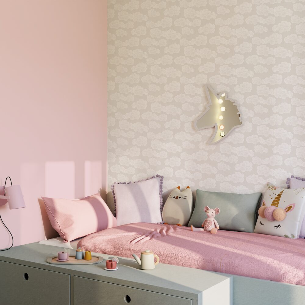 Papier peint intissé Nuvole Rose pastel