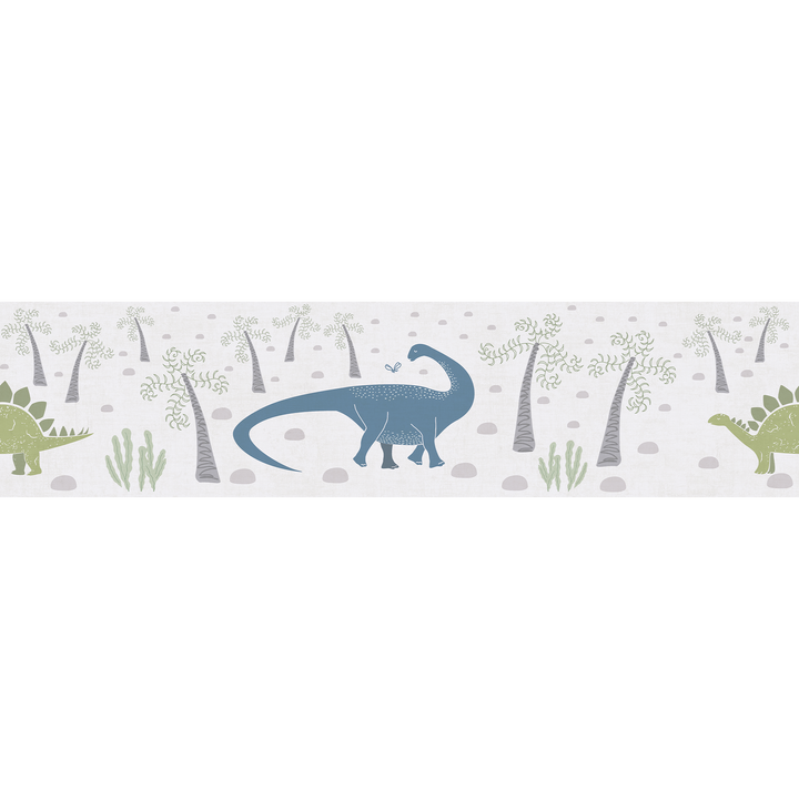 Frise intissée Dinos Vert kaki et bleu