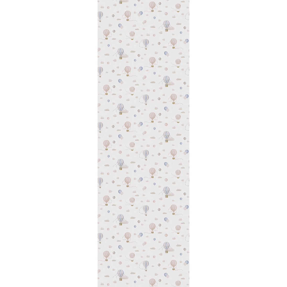 Papier peint intissé Air balloon Beige taupe, rose et bleu