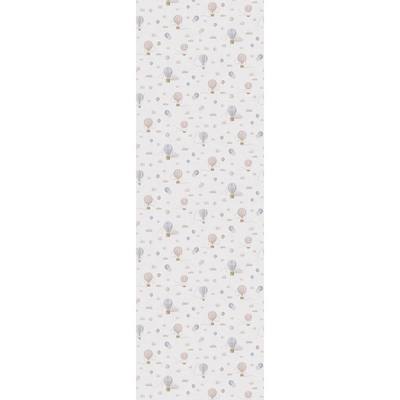 Papier peint intissé Air balloon Beige taupe, rose et bleu