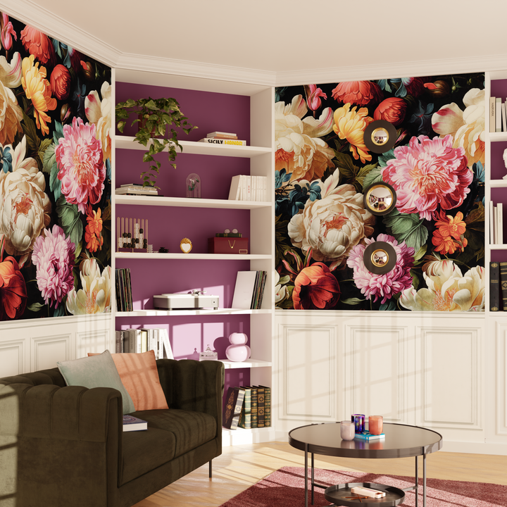 4MURS Papier peint panoramique L Roseliande Lin et multicolore Satiné